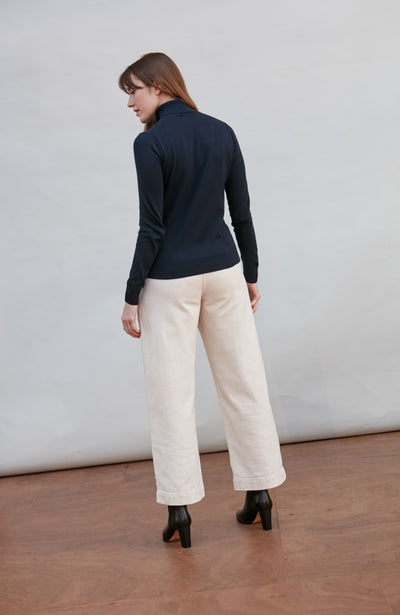 navy womens roll neck jumper