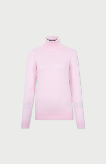 Pink Womens Cotton Roll Neck Jumper  By Paul James