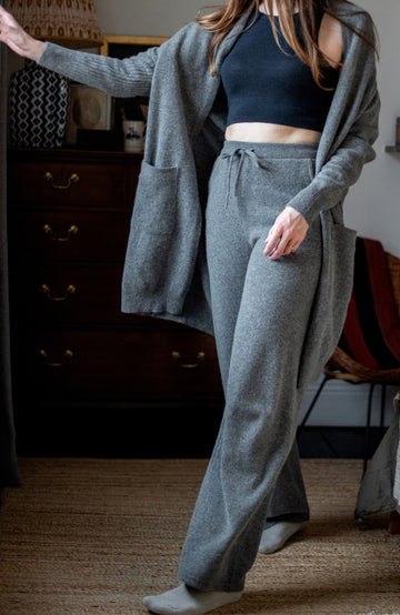 Grey womens lambswool trousers by Paul James