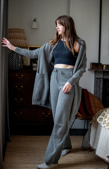 Grey womens lambswool trousers by Paul James