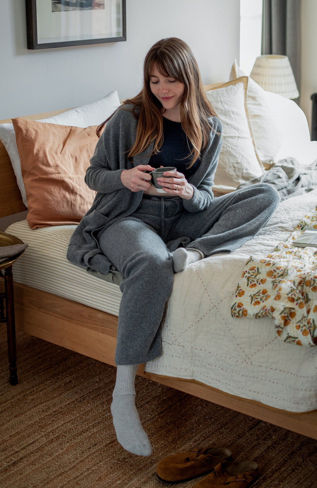 Grey womens lambswool trousers by Paul James