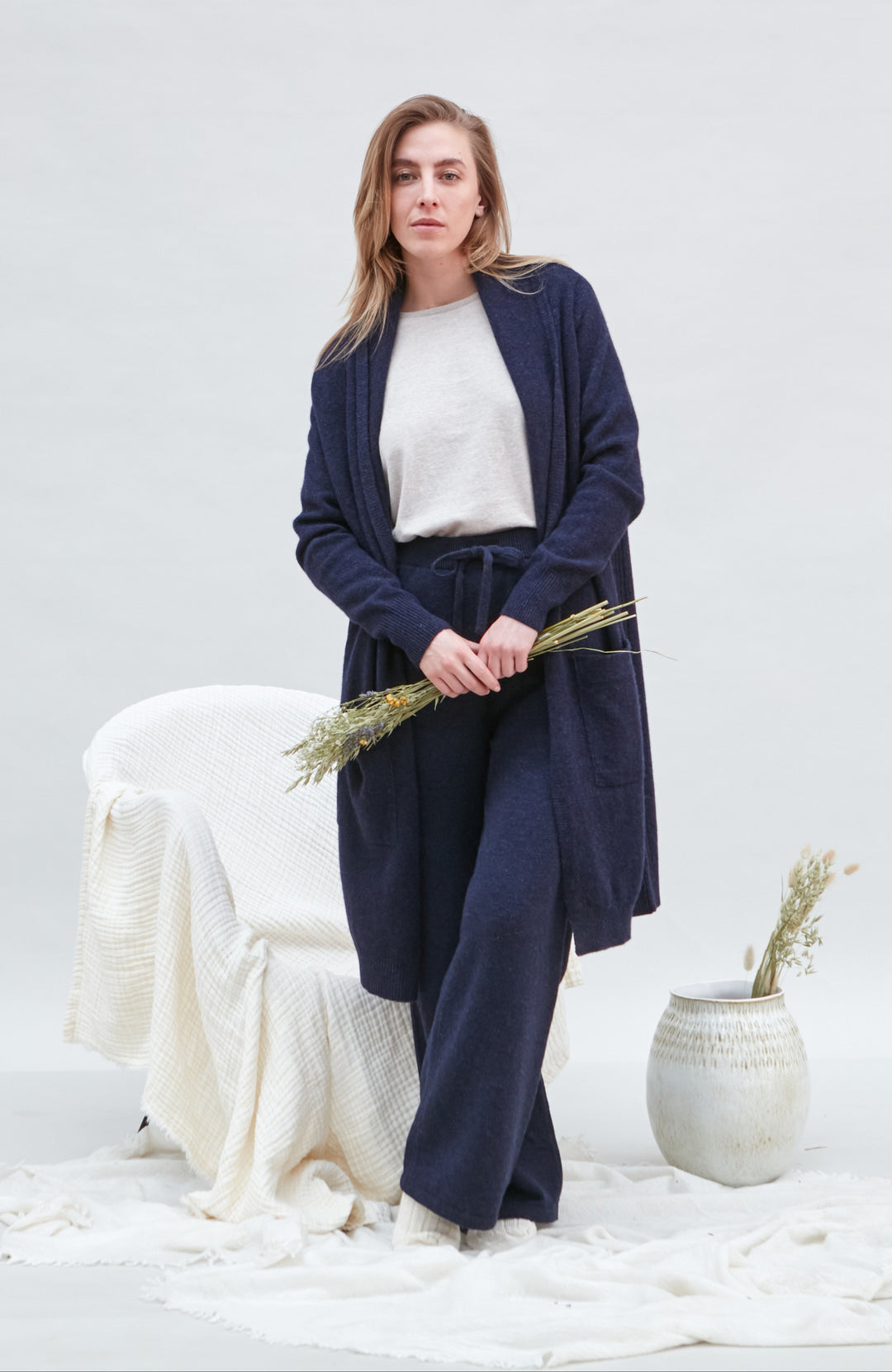 Blue  womens lambswool Cardigan by Paul James