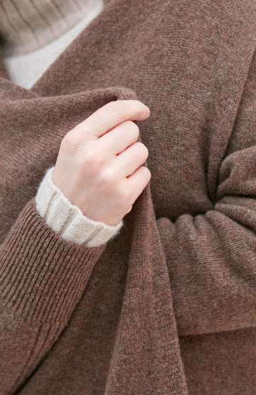 Brown womens lambswool Cardigan by Paul James