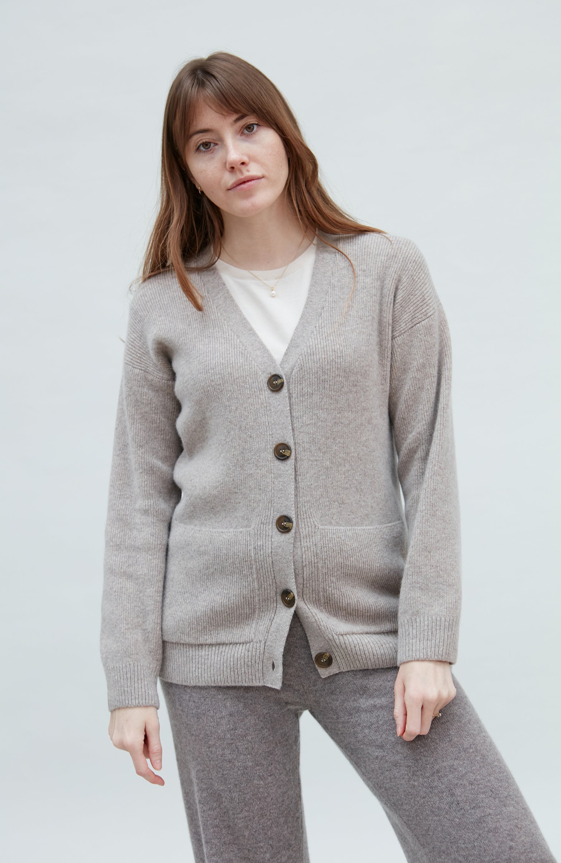 beige womens wool cardigan