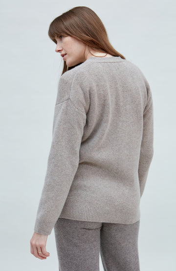 beige womens wool cardigan by Paul James
