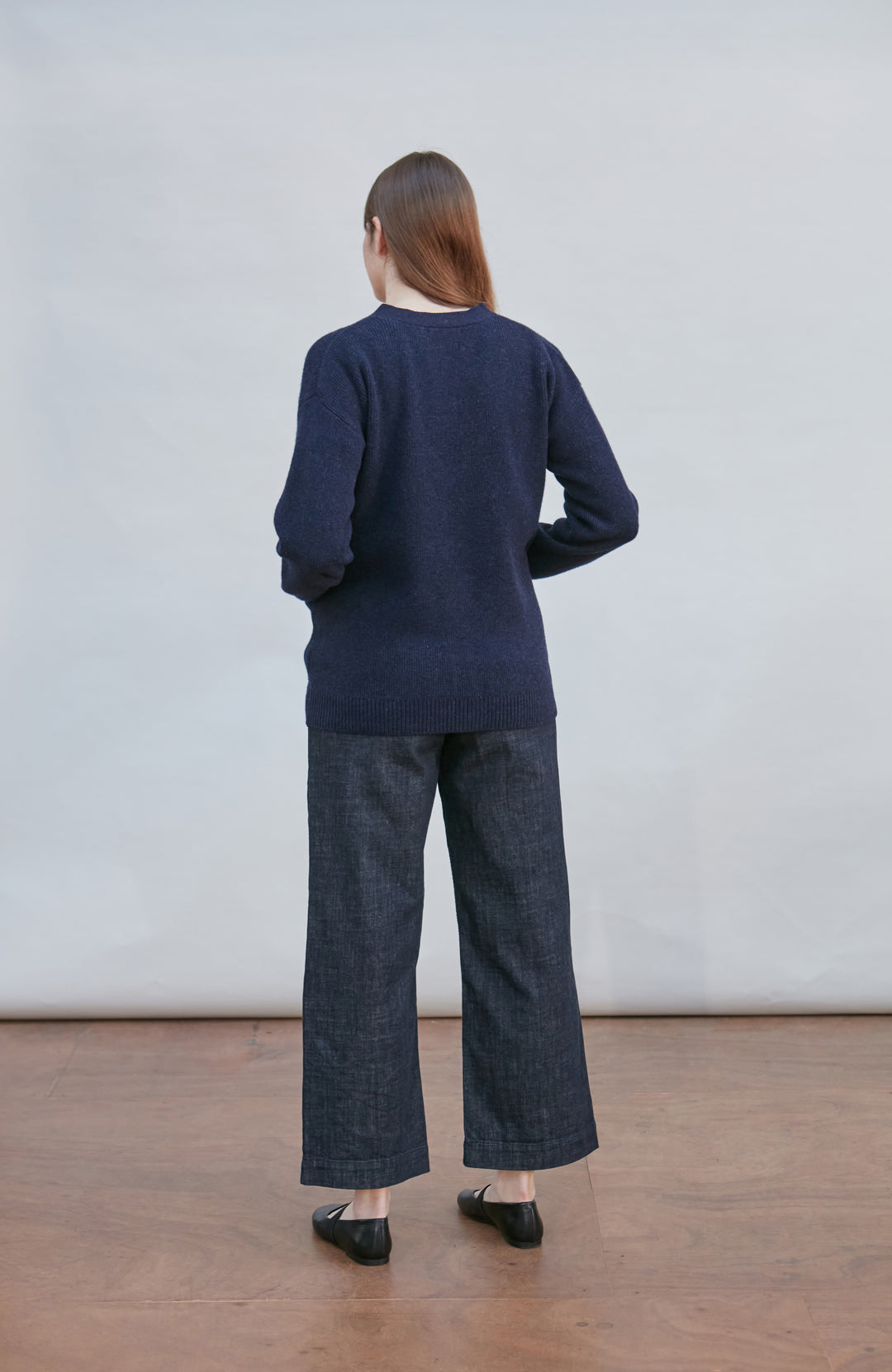 navy womens warm wool cardigan by Paul James
