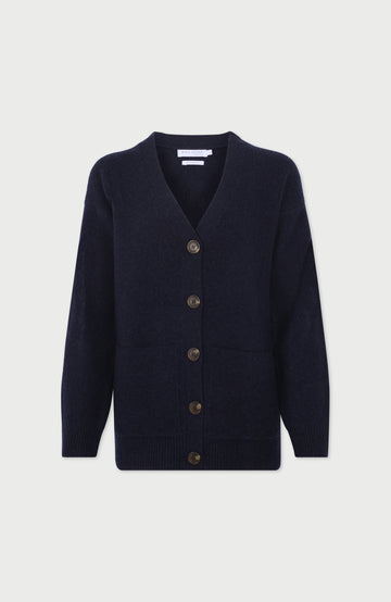 Oxford Blue Womens Lambswool Cardigan By Paul James
