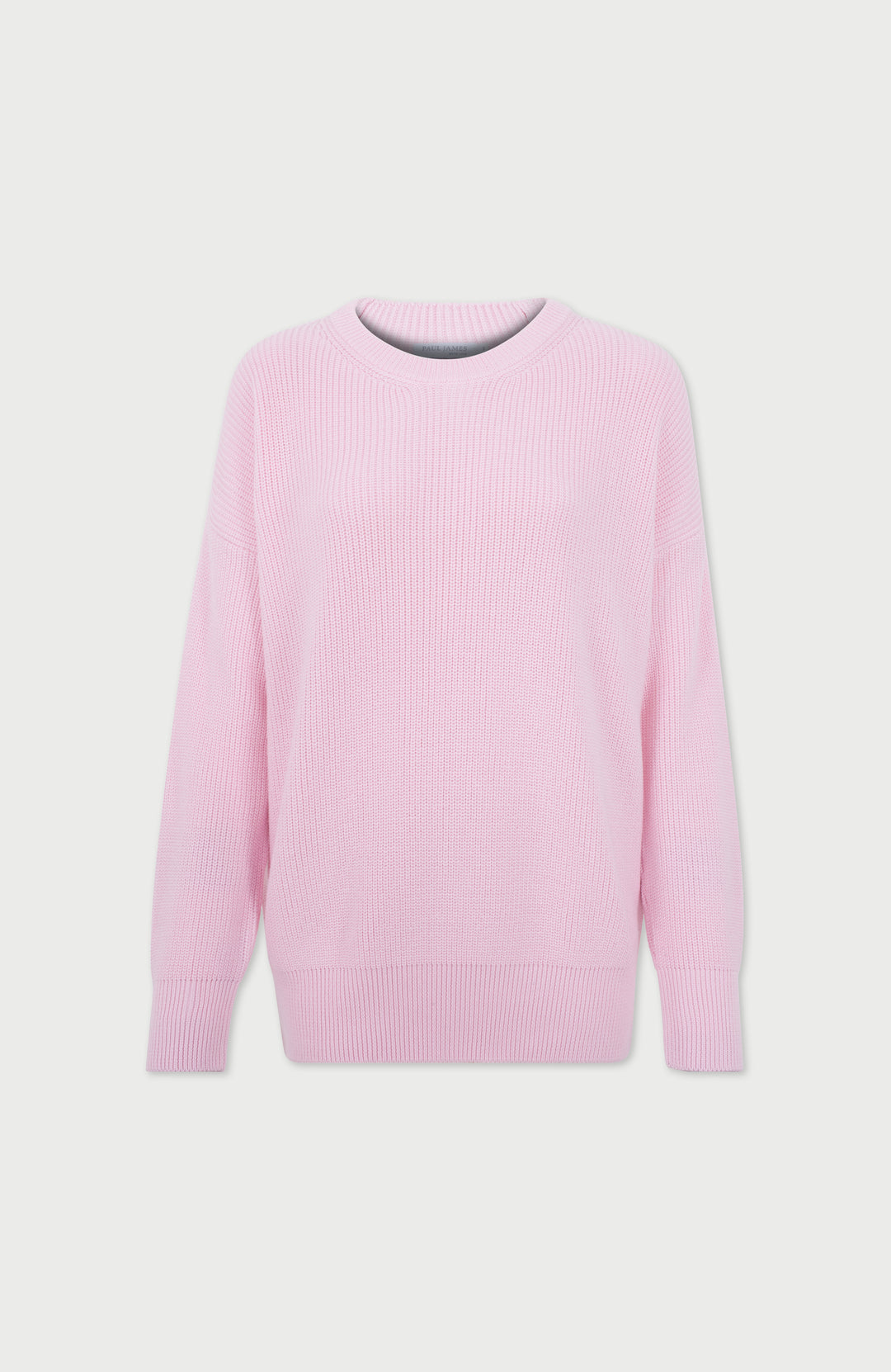Pink Womens Cotton Ribbed Jumper By Paul James