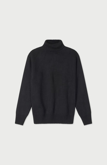 Black Womens Cotton Roll Neck Jumper By Paul James