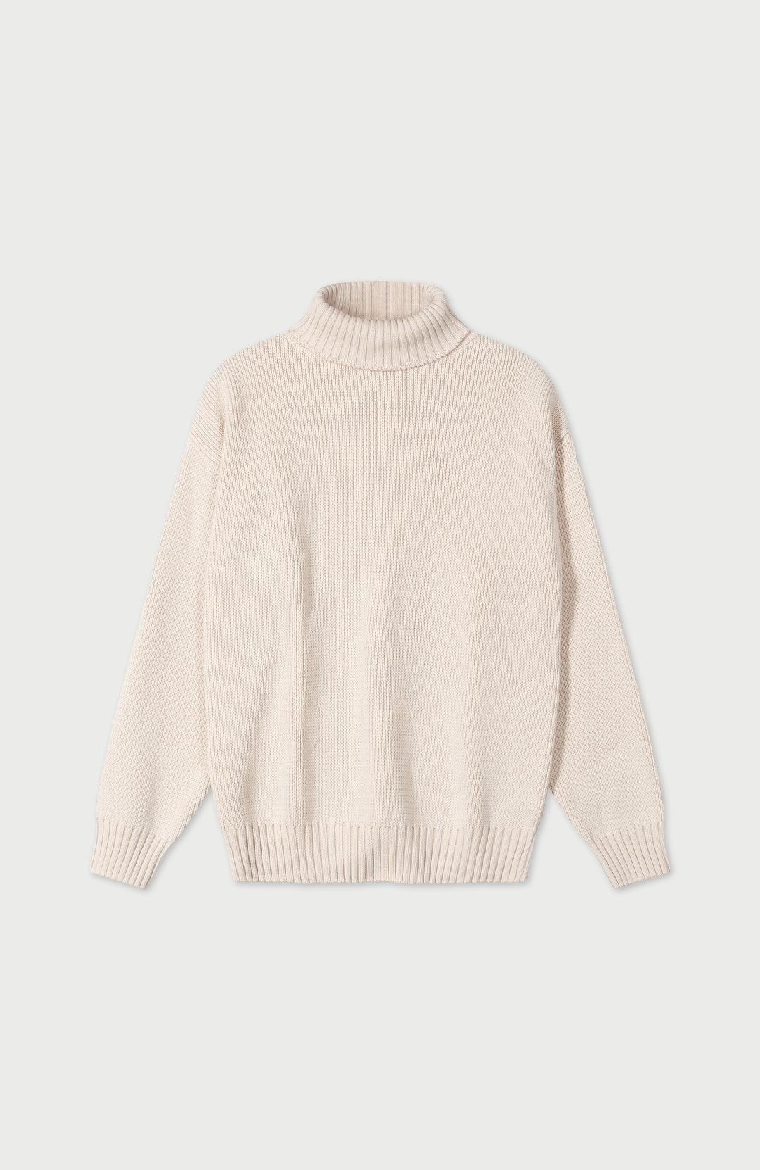 Ecru Womens Cotton Roll Neck Jumper By Paul James