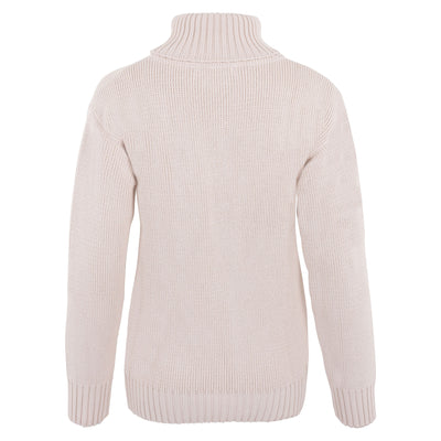 white womens chunky roll neck jumper