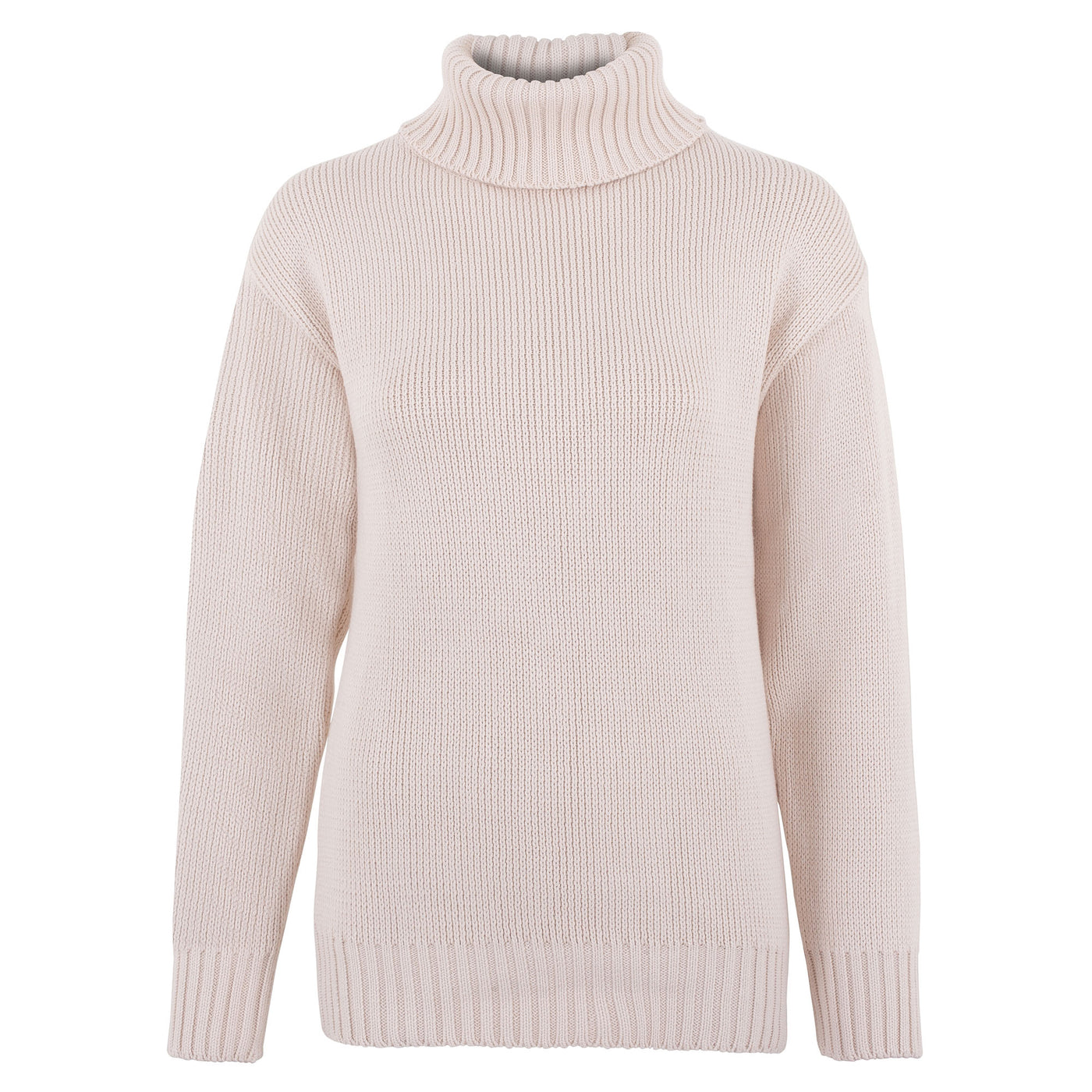 white womens chunky roll neck jumper