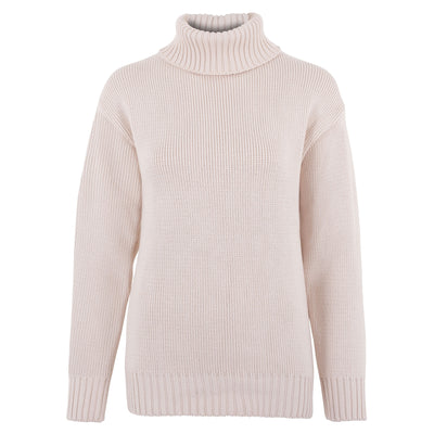 white womens chunky roll neck jumper