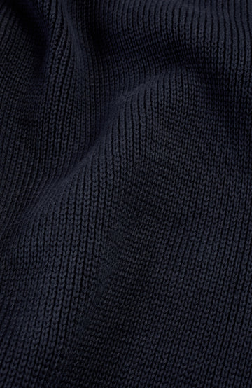 Navy Womens Cotton Roll Neck Jumper By Paul James