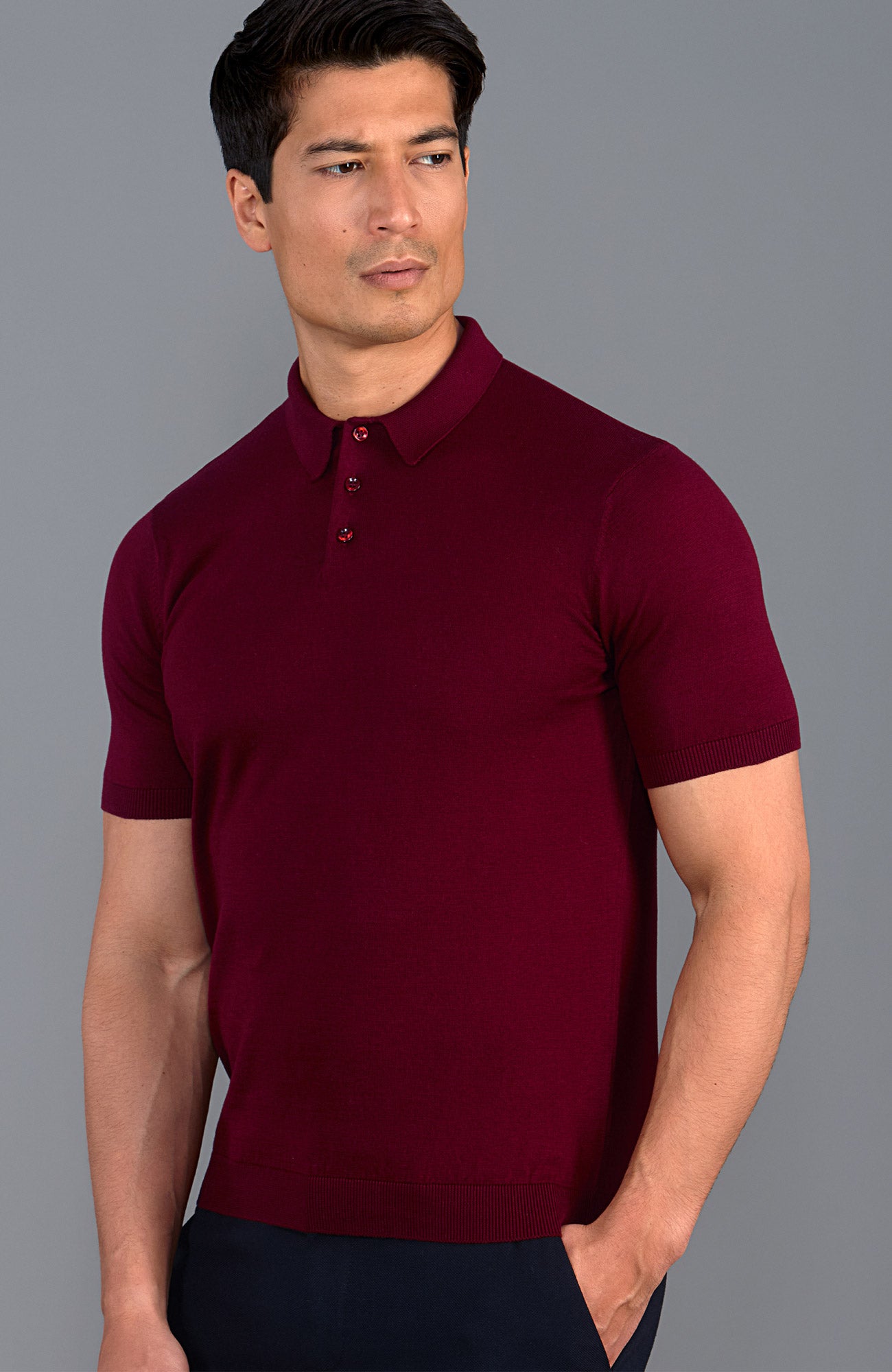 red mens short sleeve polo shirt