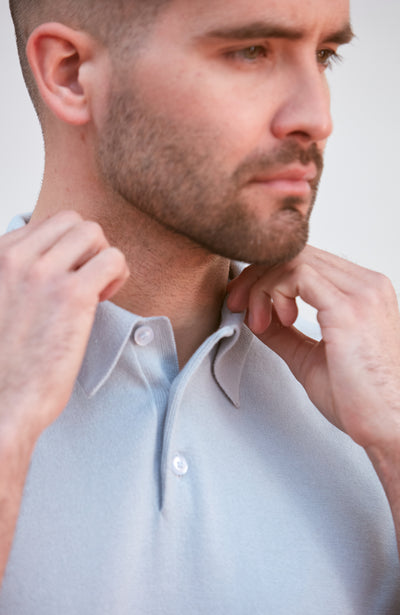 Kurzärmliges Herren-Poloshirt aus 100 % ultrafeiner Baumwolle