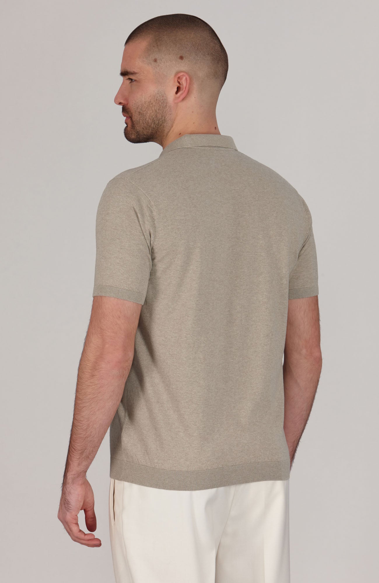 beige mens polo shirt short sleeve