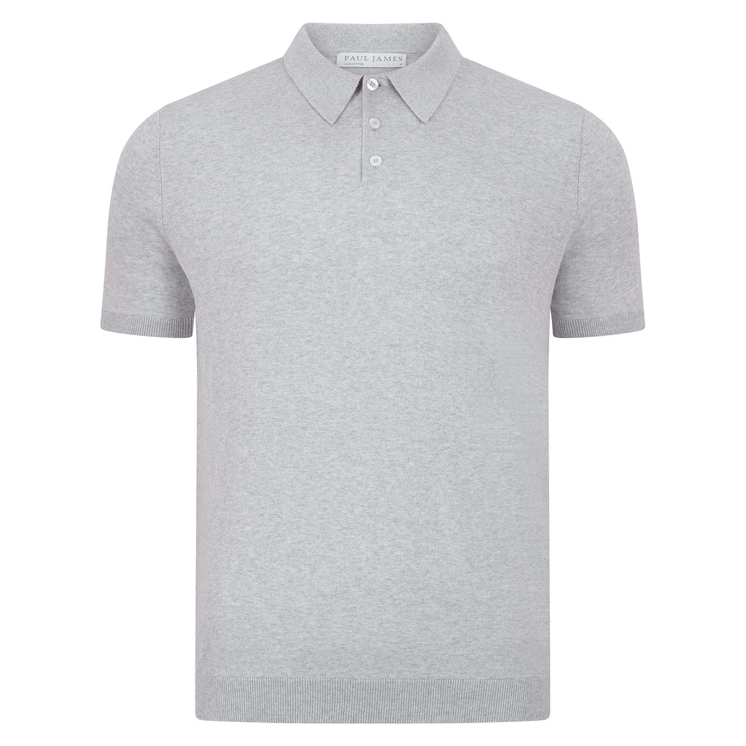 Mens Ultra Fine Cotton Short Sleeve Polo Shirt – Paul James Knitwear - Main Image