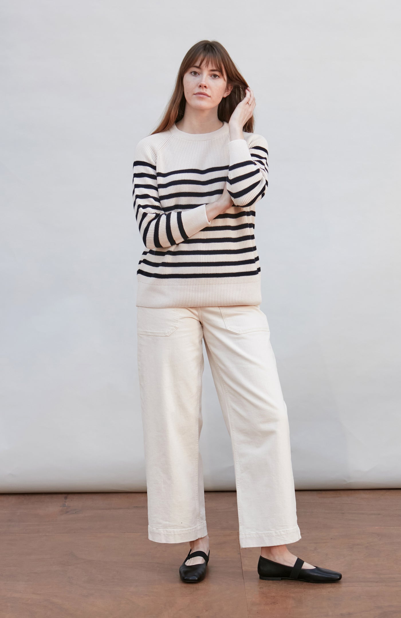 ecru womens rib cotton jumper