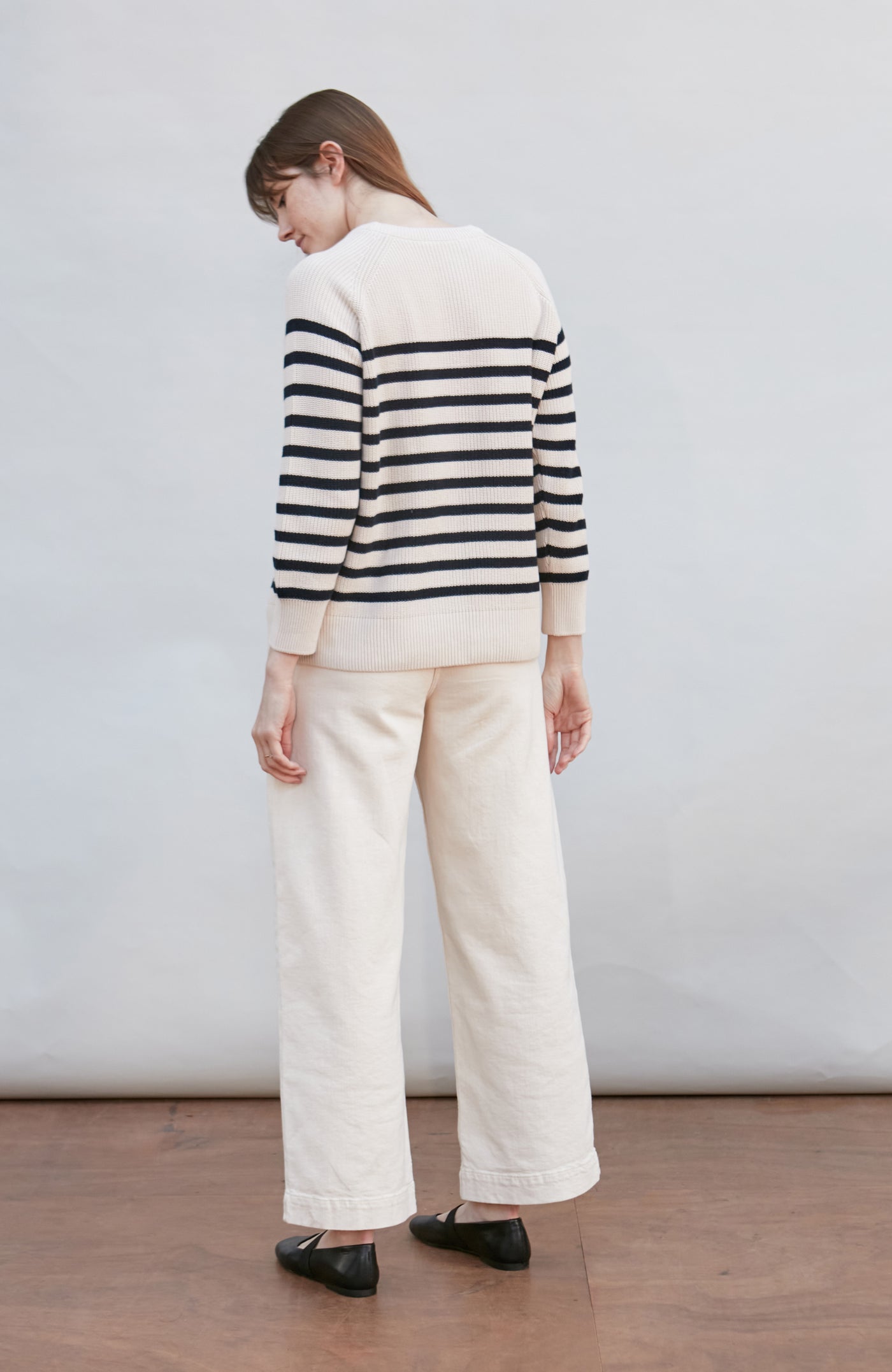 ecru womens rib cotton jumper