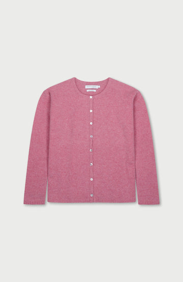 Pink Womens Lambswool Cardigan By Paul James