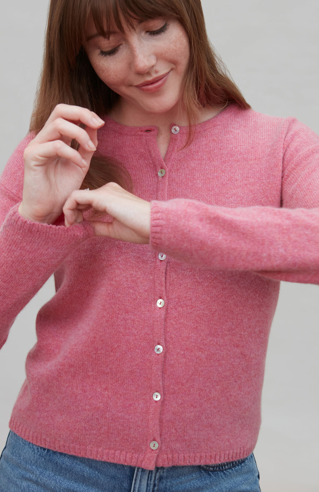 Womens Lambswool Crew Neck Cardigan – Paul James Knitwear