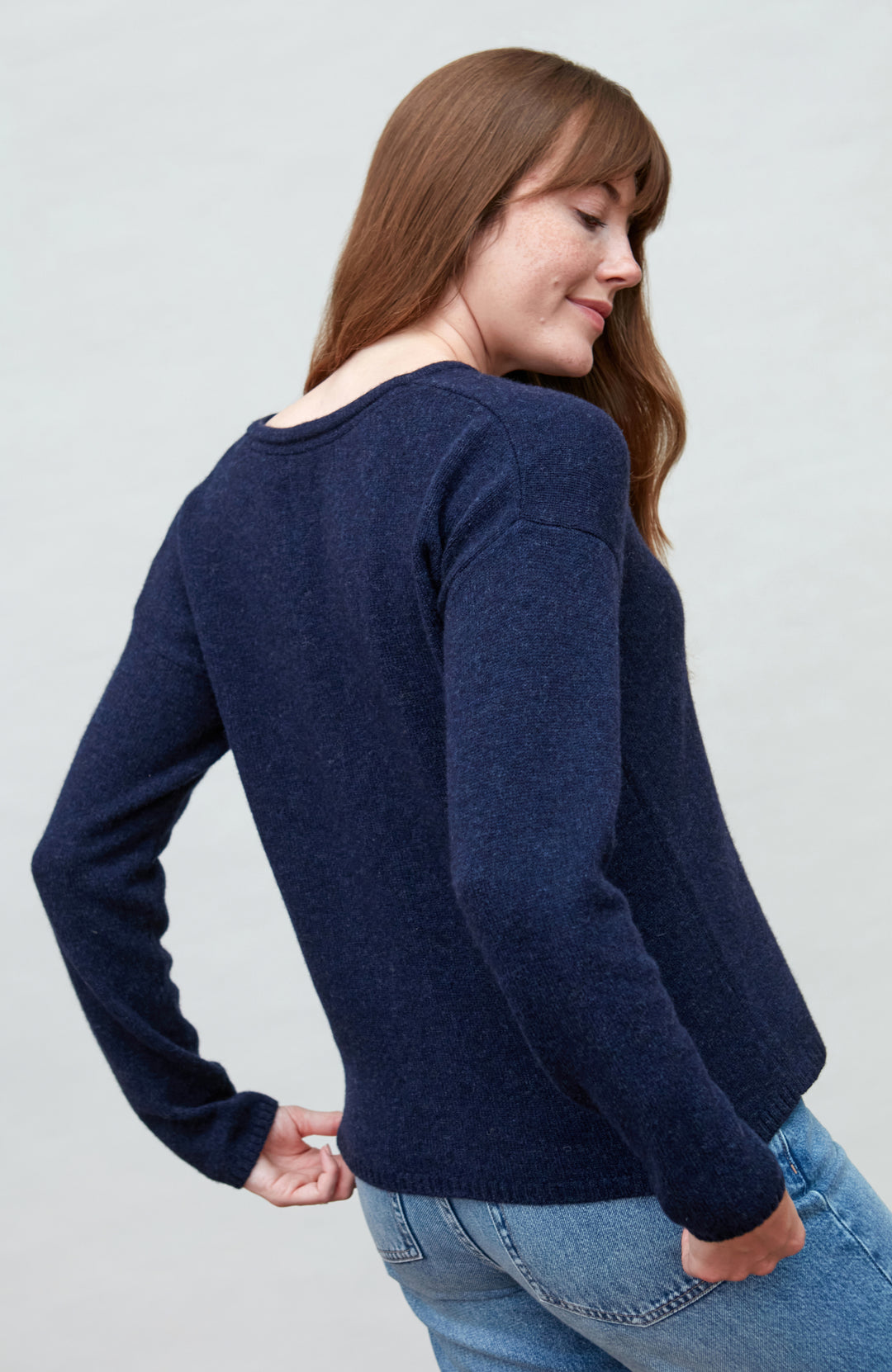 navy blue womens lambswool cardigan