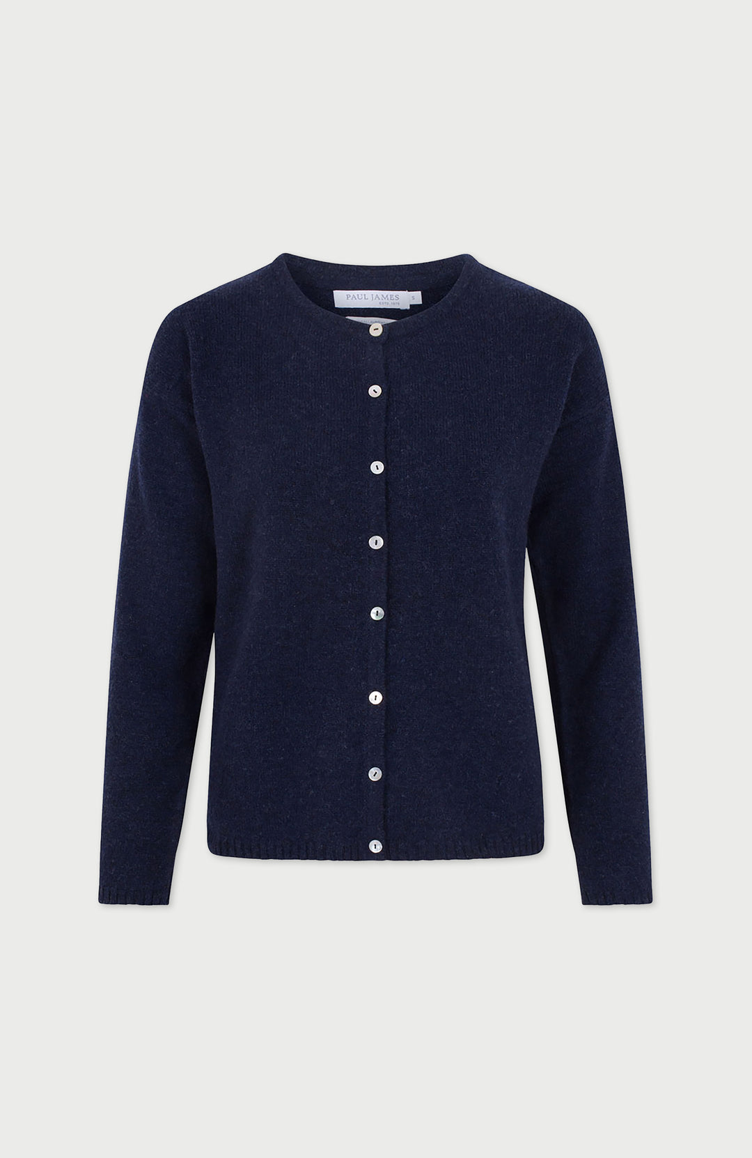 Womens Lambswool Crew Neck Cardigan – Paul James Knitwear
