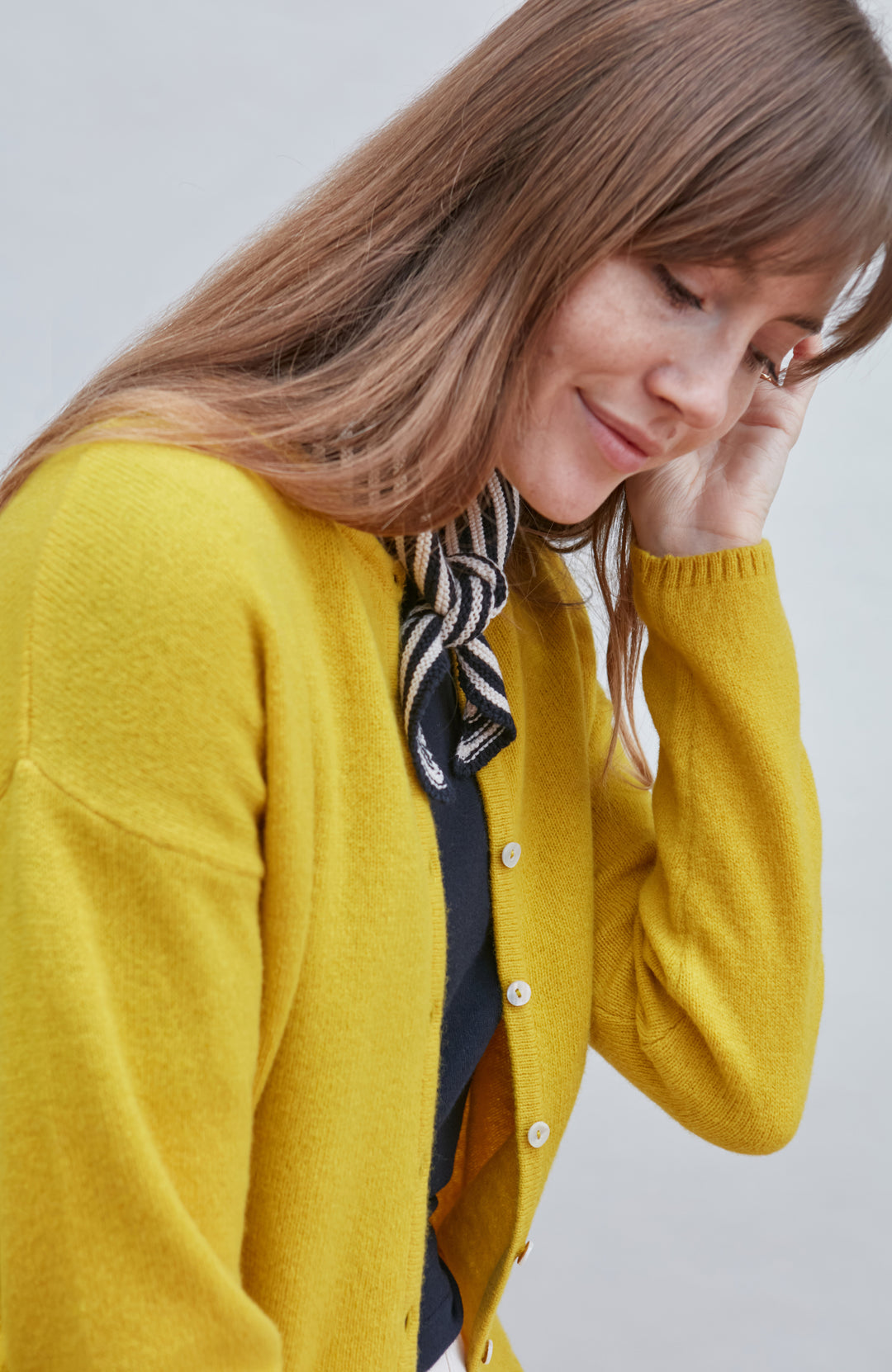 yellow womens wool cardigan