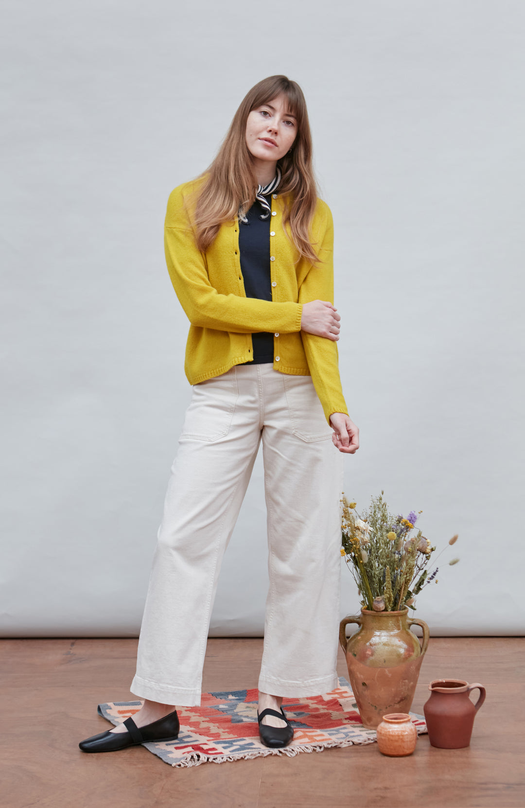 yellow womens wool cardigan
