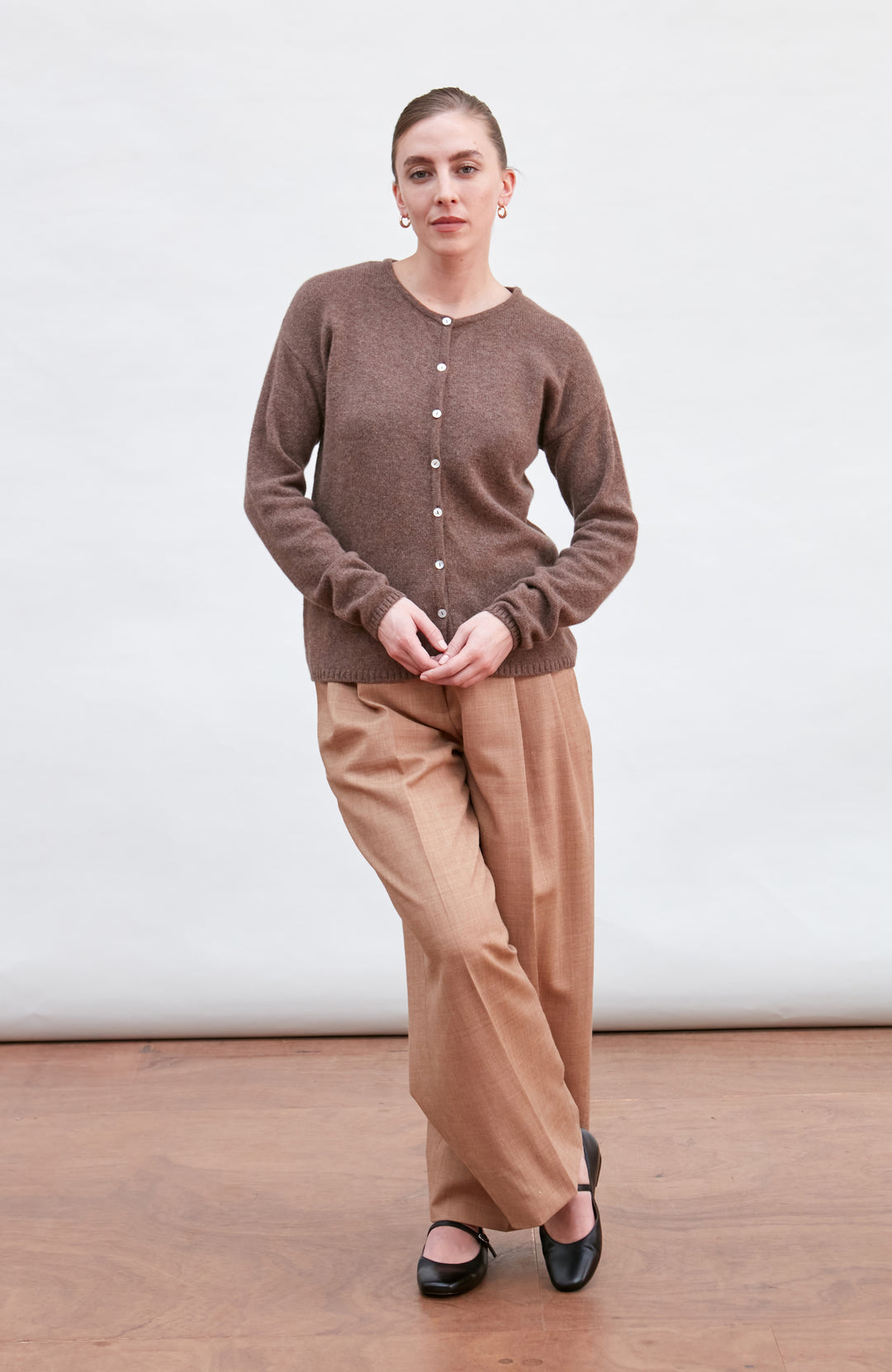 brown womens wool cardigan