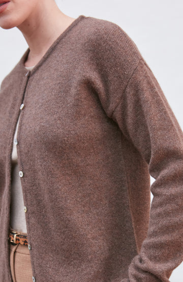 brown womens wool cardigan