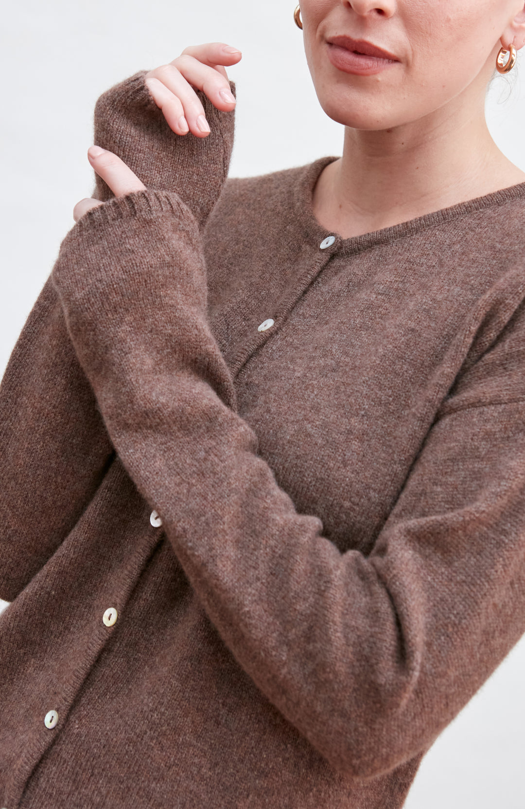 Womens Lambswool Crew Neck Cardigan – Paul James Knitwear