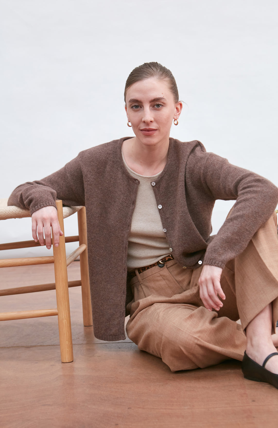 brown womens wool cardigan