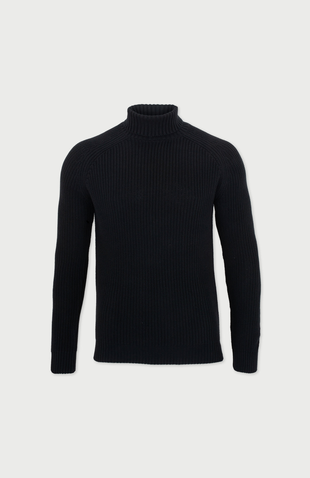 Black turtleneck rib sweater by paul james