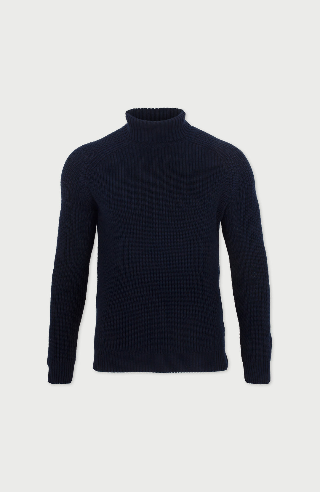 navy turtleneck rib sweater by paul james