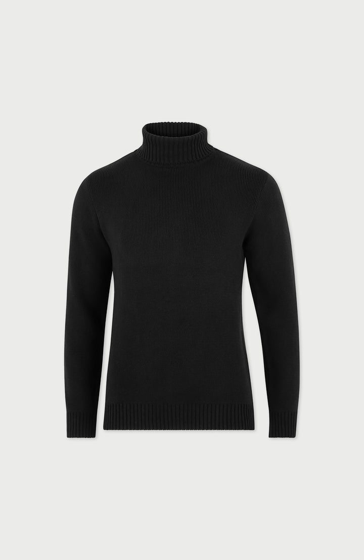 Mens Midweight Cotton Fitted Submariner Roll Neck Jumper – Paul