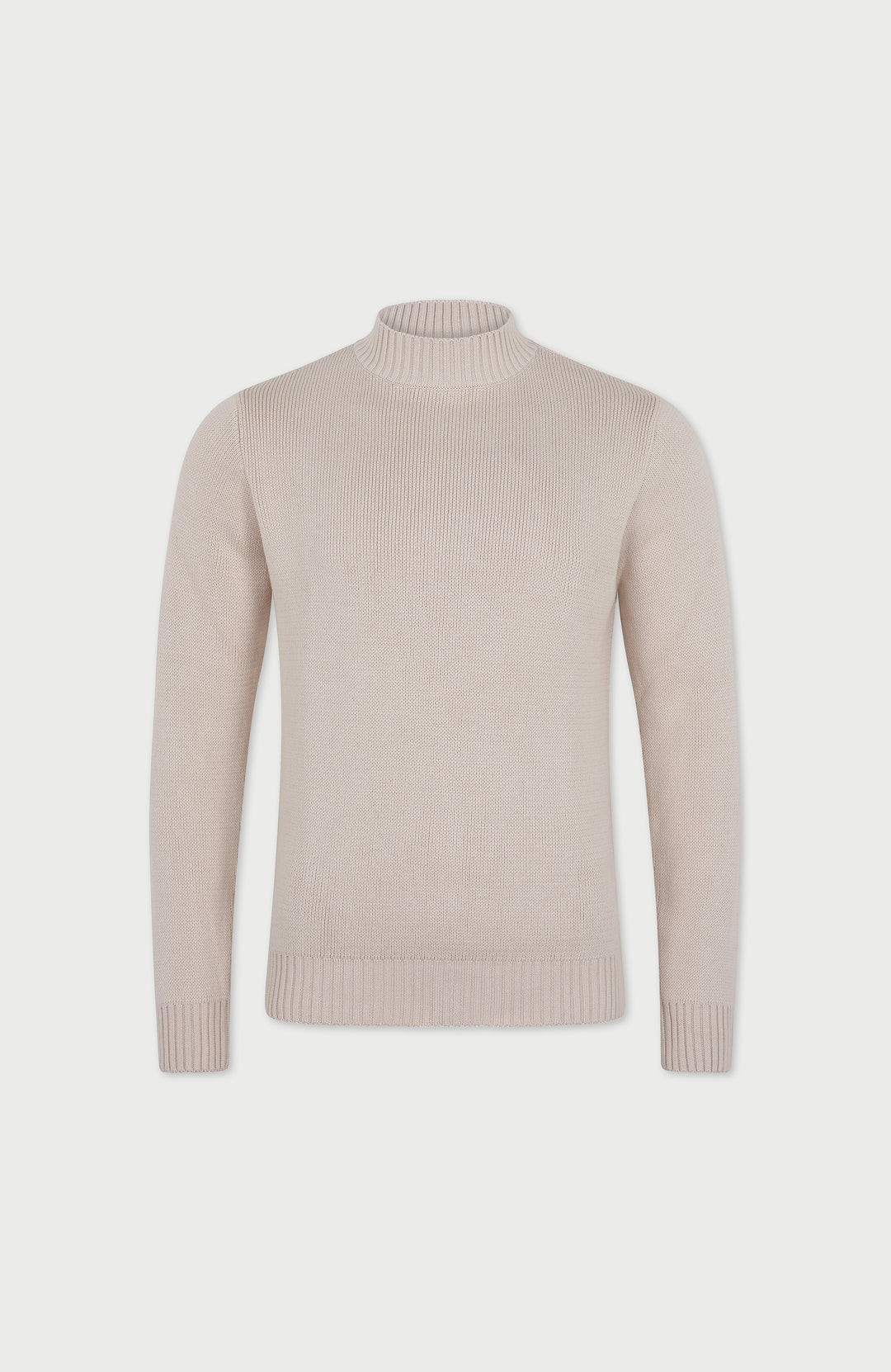ecru mens mock turtle neck cotton jumper