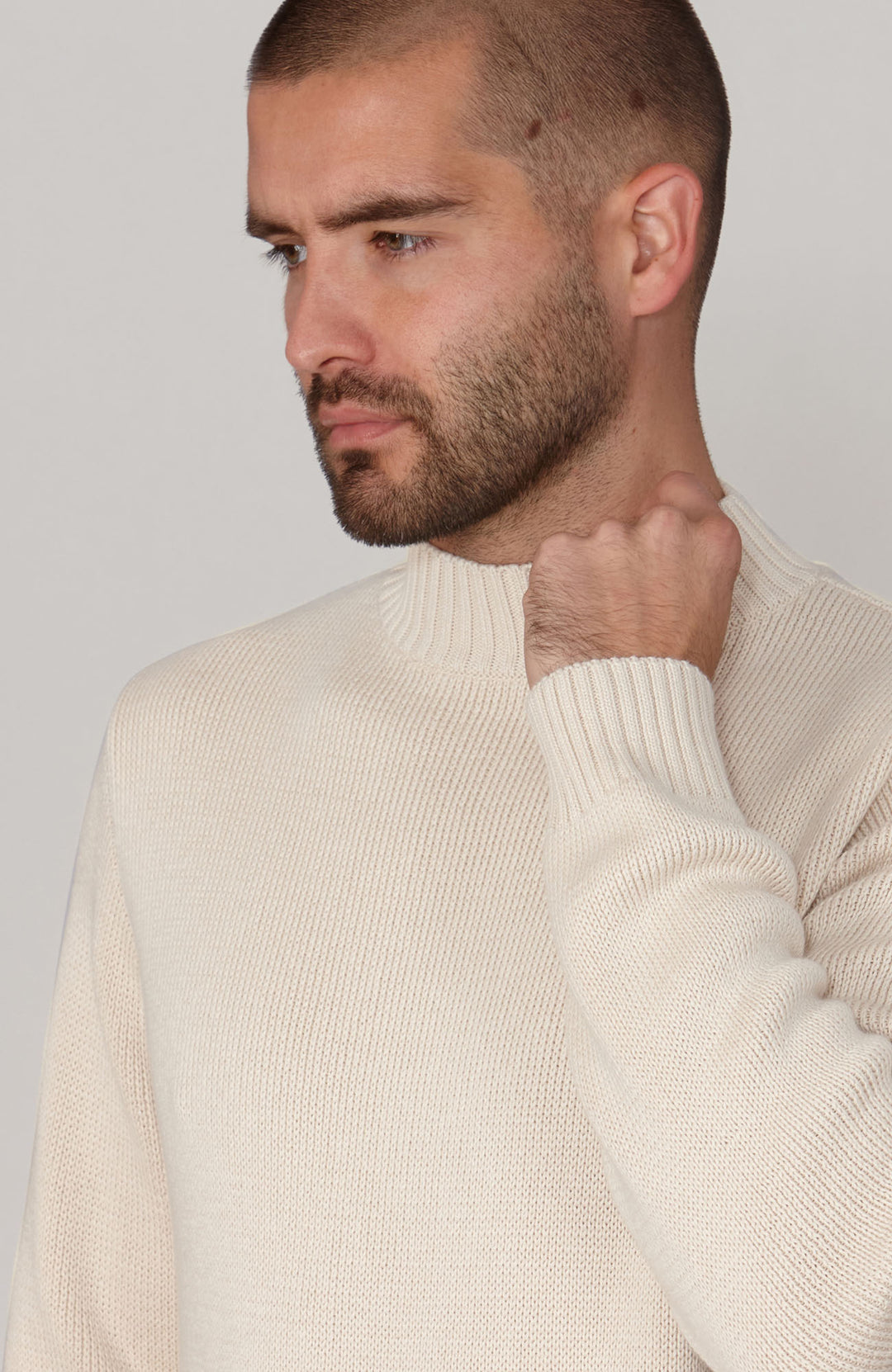 Mens Midweight Cotton Mock Turtleneck Jumper – Paul James Knitwear