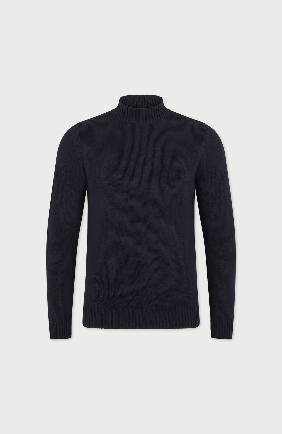 navy mens mock turtle neck cotton jumper