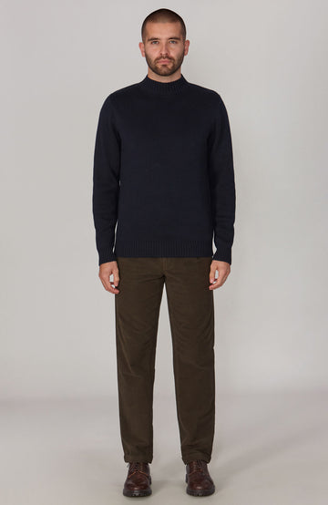 navy chunky high neck jumper