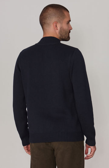 navy chunky high neck jumper