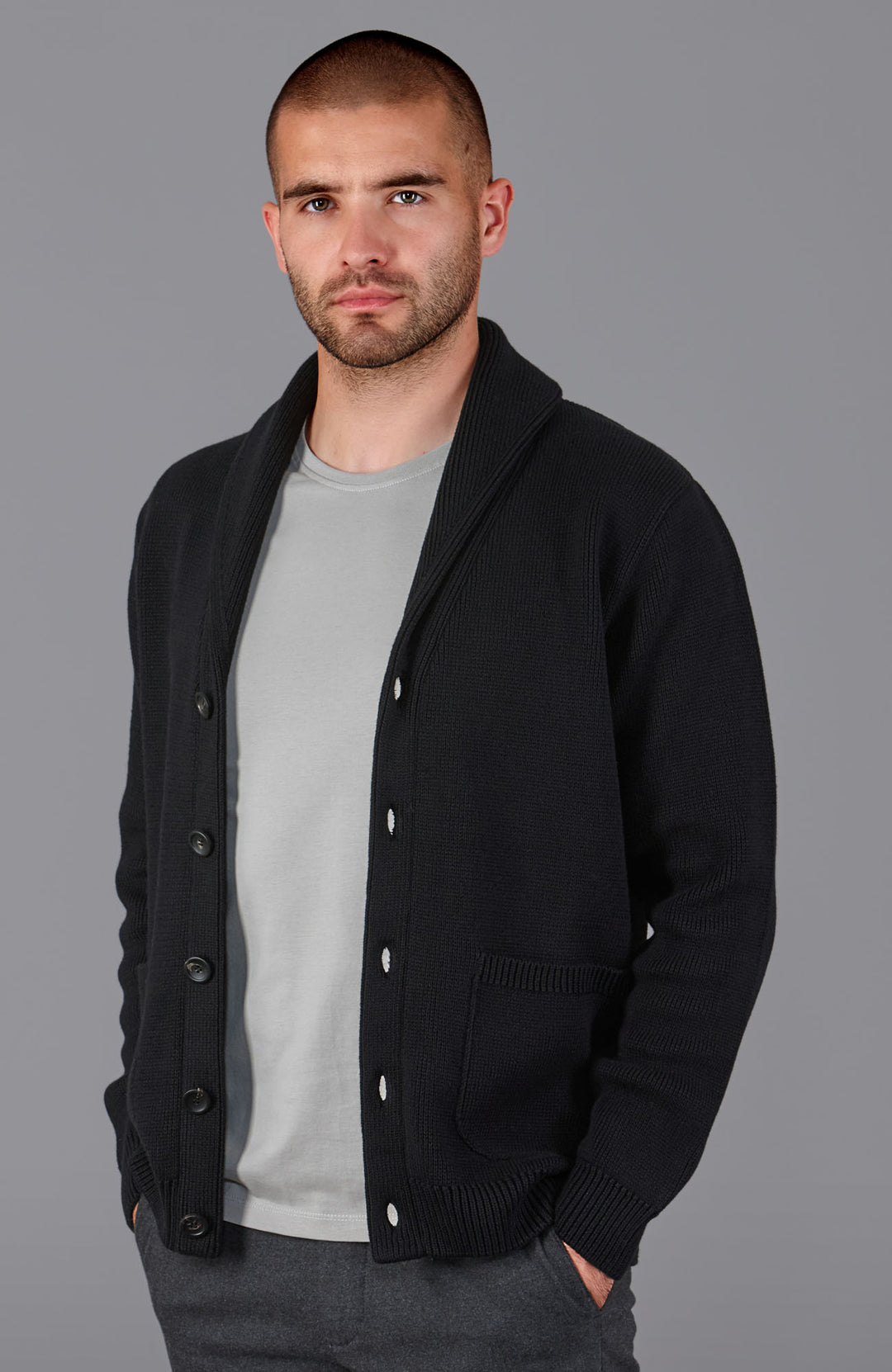 Shop Men's Cotton Shawl Collar Cardigan: Effortless Layering Piece