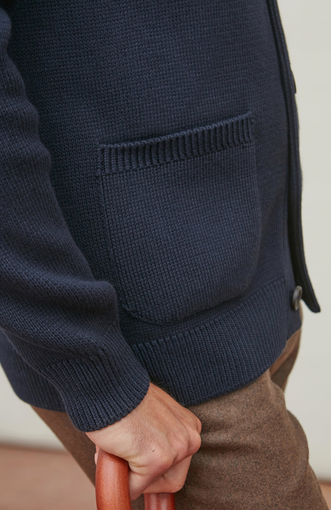 Mens Midweight Cotton Shawl Collar Cardigan