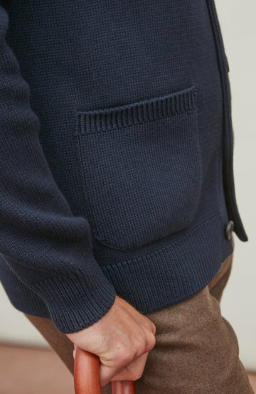 Mens Midweight Cotton Shawl Collar Cardigan