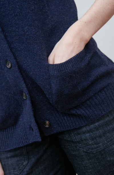 navy womens wool sleeveless cardigan