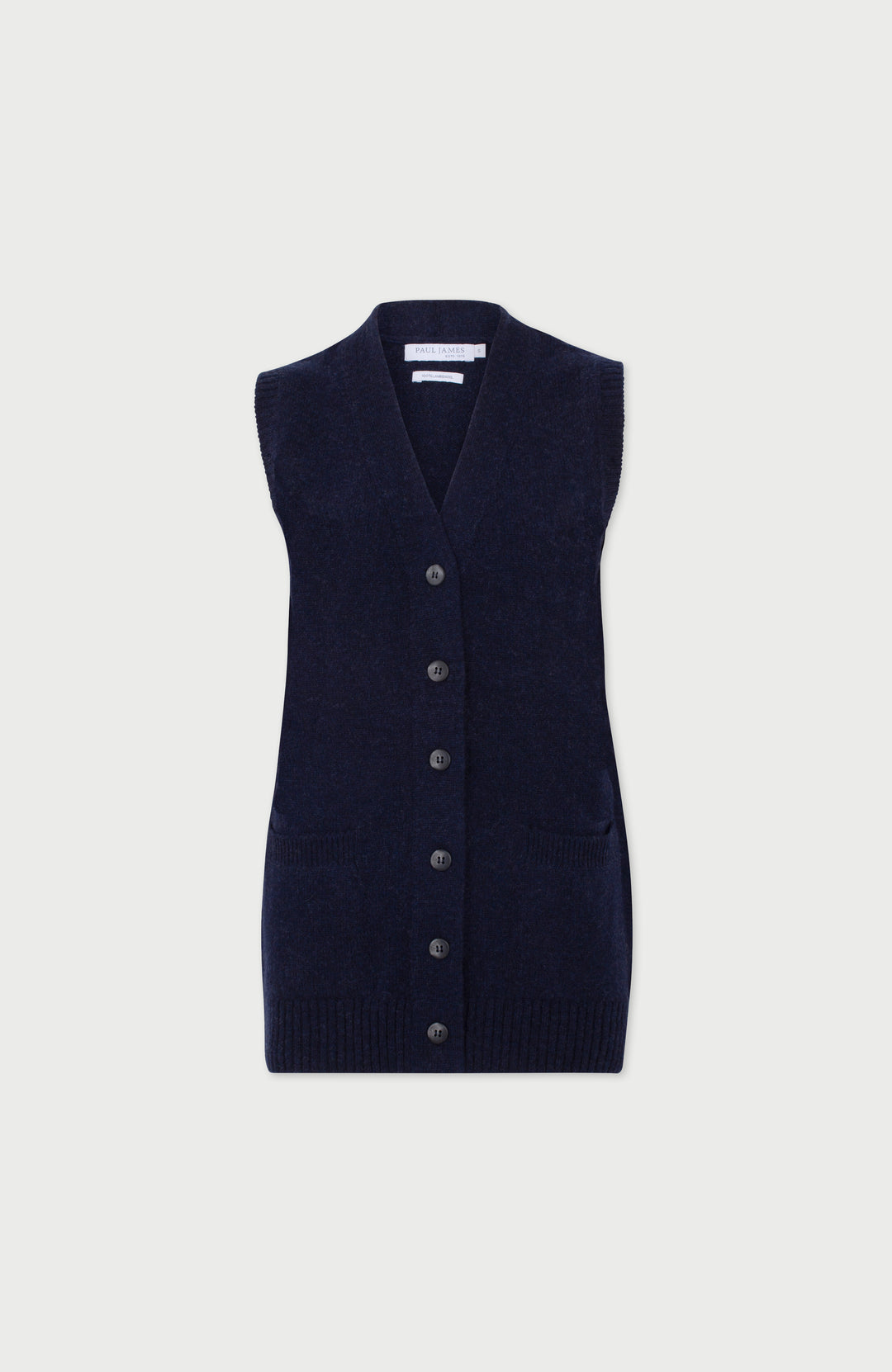 Oxford Blue Womens Lambswool Waistcoat By Paul James