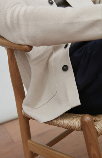 light beige mens overshirt by Paul James Knitwear