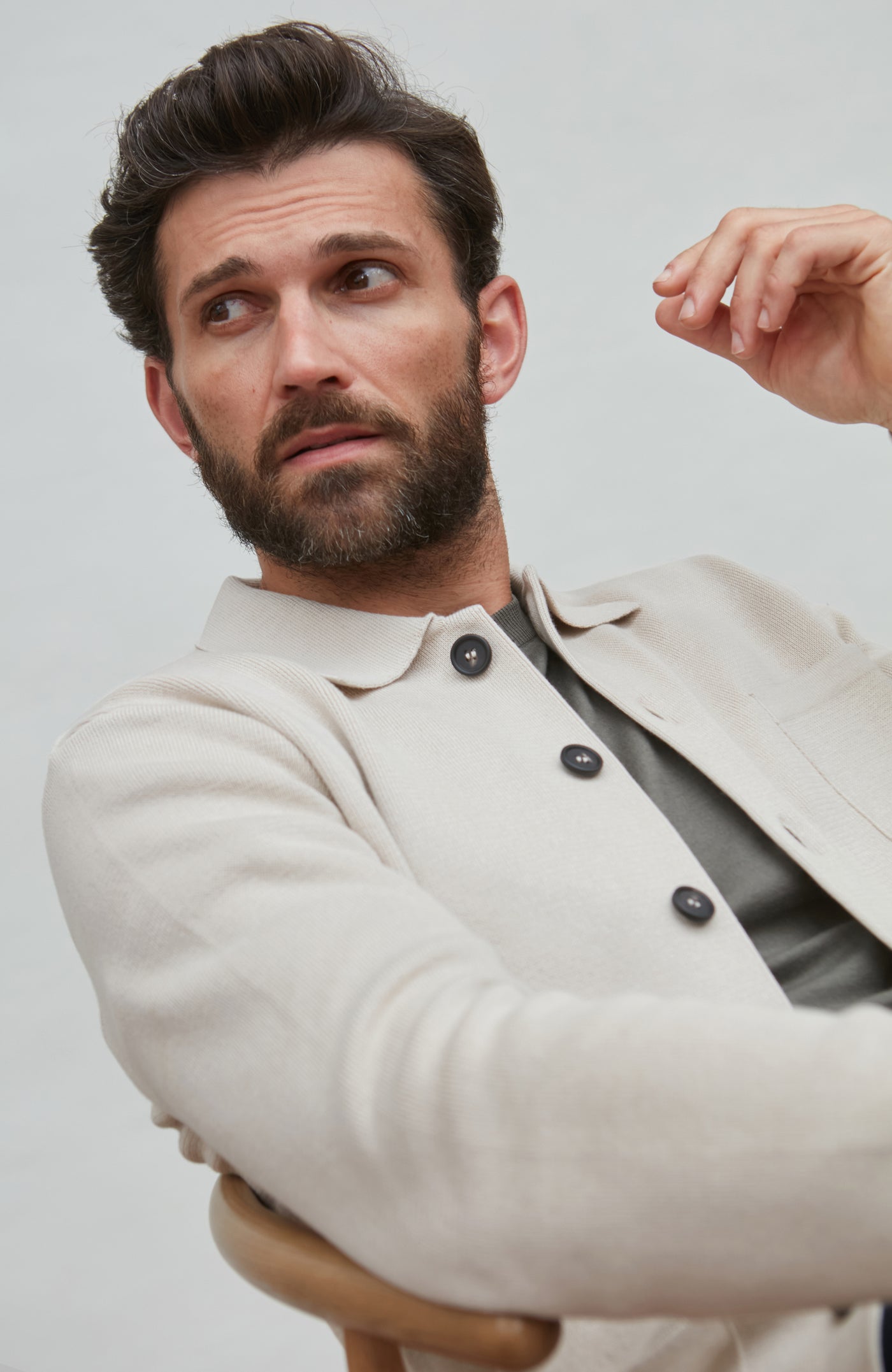 beige mens overshirt