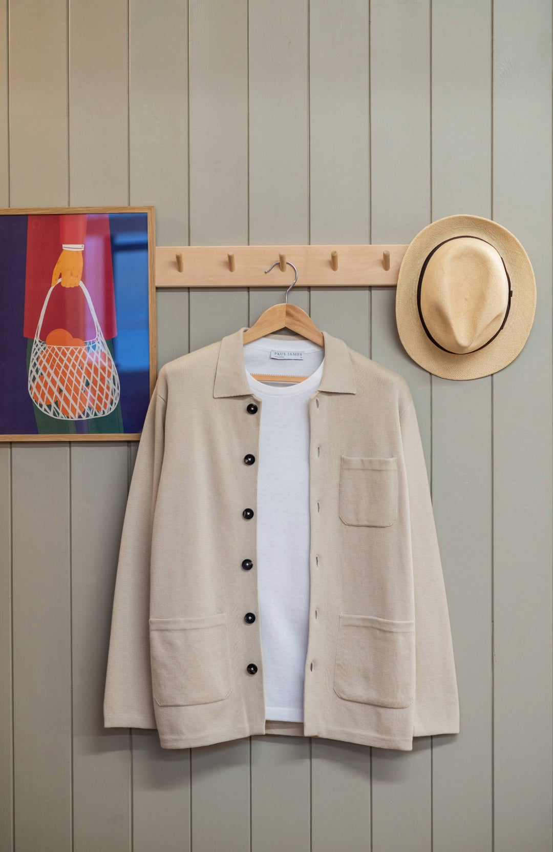 Mens Birch Cotton Workshirt by Paul James Knitwear